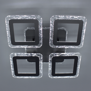 Керована світлодіодна люстра ESLLSE ROOM ICE 70W 4S APP 385×385×75мм Чорна з підсвічуванням RGB