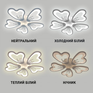 Керована світлодіодна Смарт люстра Esllse з пультом 80 Вт 625x70мм Біла