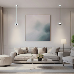 Світильник підвісний TELA R 100x1000 мм Біло-чорний для лампи GX53