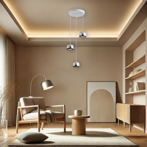 Світильник підвісний TELA 3R 100x1000 мм Біло-чорний на 3 лампи GX53