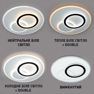 Керована люстра світлодіодна ESLLSE UNIVERSE 80W R 450x51мм Бiла