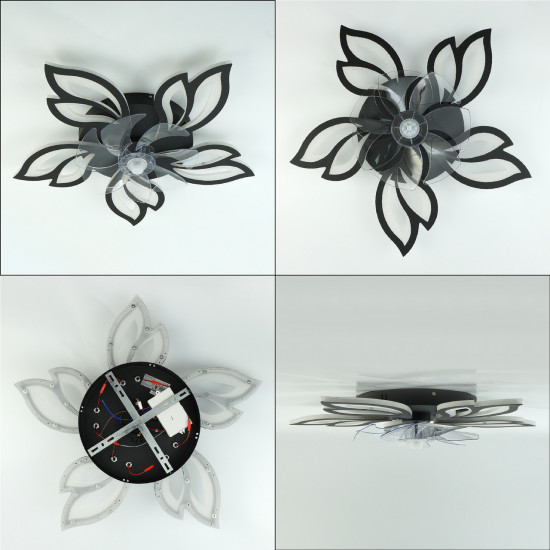 Керована світлодіодна люстра з вентилятором FAN ASTRA 85W+18W 5F 680×120мм Чорна Зображення №3 Керована світлодіодна люстра з вентилятором FAN ASTRA 85W+18W 5F 680×120мм Чорна фото № 3