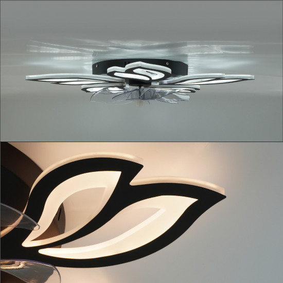 Керована світлодіодна люстра з вентилятором FAN ASTRA 85W+18W 5F 680×120мм Чорна Зображення №6 Керована світлодіодна люстра з вентилятором FAN ASTRA 85W+18W 5F 680×120мм Чорна фото № 6