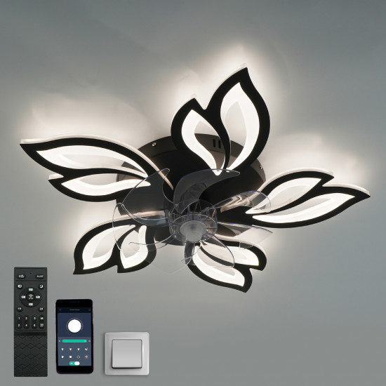 Керована світлодіодна люстра з вентилятором FAN ASTRA 85W+18W 5F 680×120мм Чорна Зображення №8 Керована світлодіодна люстра з вентилятором FAN ASTRA 85W+18W 5F 680×120мм Чорна фото № 8
