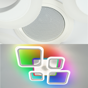 Смарт люстра з колонкою керована світлодіодна ESLLSE OVAL RGB MUSIC 5S 85 Вт 725x460x80 мм Бiла