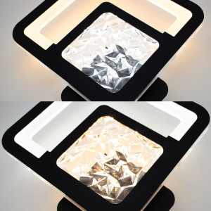 Настінний світлодіодний світильник бра Esllse TETRA ICE 13 Вт S 288х252х46 мм Чорний