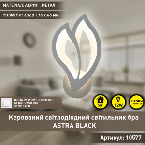 Настінний світлодіодний світильник бра Esllse ASTRA 12 Вт 302x176x46 мм Білий