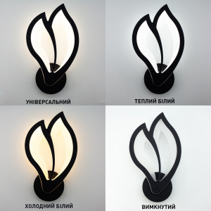 Настінний світлодіодний світильник бра Esllse ASTRA 12 Вт 302x176x46 мм Чорний