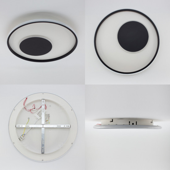 Керована світлодіодна СМАРТ люстра ESLLSE INFINITO R 60 Вт 472x54 мм Чорно-біла  фото № 4