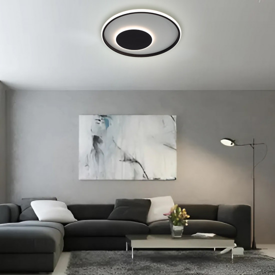 Керована світлодіодна СМАРТ люстра ESLLSE INFINITO R 60 Вт 472x54 мм Чорно-біла  фото № 6