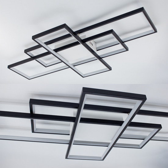 Керована світлодіодна СМАРТ люстра ESLLSE SVEN 3S 125 Вт 1100x600x80 мм Чорно-біла  фото № 7