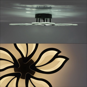 Люстра світлодіодна з пультом ESLLSE ASTRA 60 Вт 5F 560x95 мм Чорна