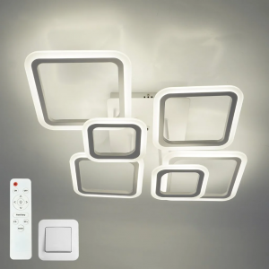 Люстра світлодіодна з пультом ESLLSE OVAL 75 Bт 6S 810x600x175 мм Біла