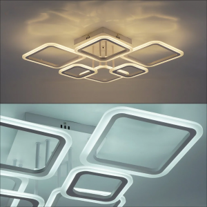 Люстра світлодіодна з пультом ESLLSE OVAL 75 Bт 6S 810x600x175 мм Біла