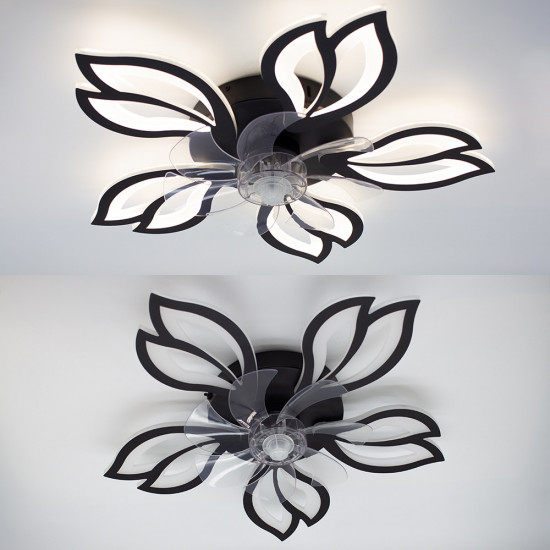 Керована світлодіодна люстра з вентилятором ESLLSE FAN ASTRA 52 Вт + 19 Вт 625x125 мм Чорна  фото № 8