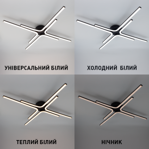 Люстра світлодіодна з пультом ESLLSE  ESTA 70 Вт 4L 770x60 мм Чорна