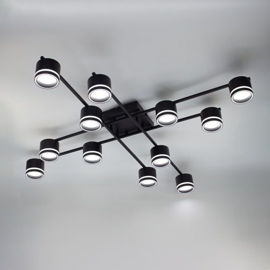 Люстра ESLLSE GELA 12R 1020x1020x140 мм Чорна на 12 ламп GX53 на кухню, для спальні, для вітальні  фото № 5