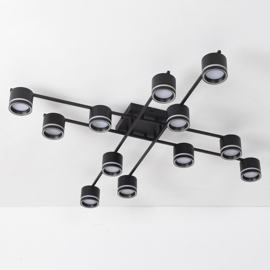 Люстра ESLLSE GELA 12R 1020x1020x140 мм Чорна на 12 ламп GX53 на кухню, для спальні, для вітальні  фото № 6