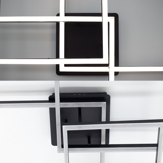 Смарт люстра керована світлодіодна ESLLSE COCO 3S 120 Вт 750x750x142 мм Чорна  фото № 7